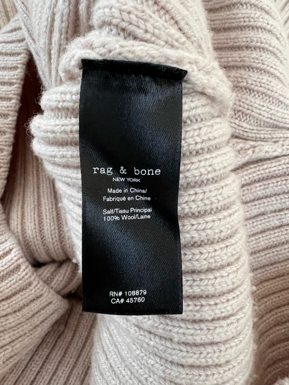 Rag & Bone Ingrid Wool Turtleneck Sweater XS Oversized Whipstitch - Picture 6 of 10